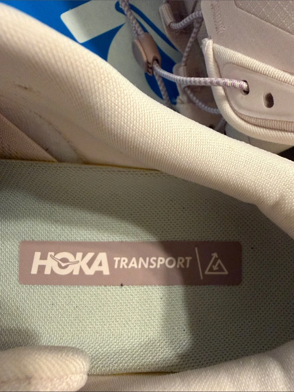 Hoka  Transport  Pale Pink /Lilac Trail Sneakers with Cream Midsole size 7